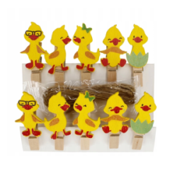 Mediniai segtukai dekoravimui Velykiniai 10vnt. įp.12 vnt.