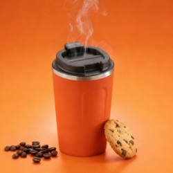 Termo puodelis NORDIC 350ml, oranžinės sp.