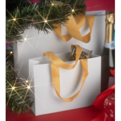 Dovanų maišelis DUNA 24x18x8cm baltos spalvos