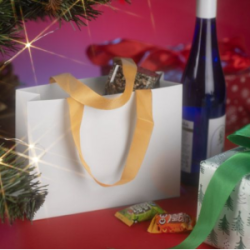 Dovanų maišelis DUNA 24x18x8cm baltos spalvos