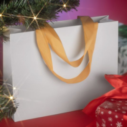 Dovanų maišelis DUNA 36x28,4x12cm baltos spalvos