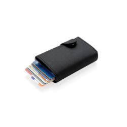 Piniginė - vizitinių kortelių dėklas su apsauga RFID, juodos sp.