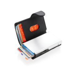 Piniginė - vizitinių kortelių dėklas su apsauga RFID, juodos sp.