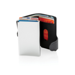 Piniginė - vizitinių kortelių dėklas su apsauga RFID, juodos sp.