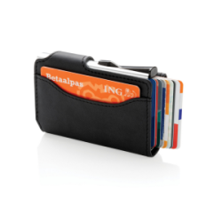Piniginė - vizitinių kortelių dėklas su apsauga RFID, juodos sp.