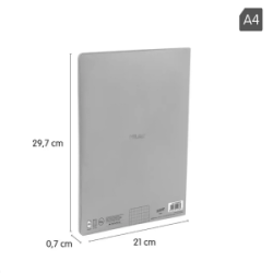 Sąsiuvinis MILAN SHADOW GREY A4 48l. langeliais klijuotas pilkos sp. viršeliai, įp.24 vnt.