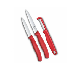 Peilių rinkinys VICTORINOX PARING 2vnt + skustukas, raudonos sp.