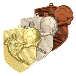 Medalis futbolas MD8049 sidabro spalvos 78x67mm